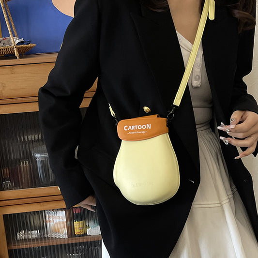 Womens Casual Crossbody Bag Features A Color-block Design