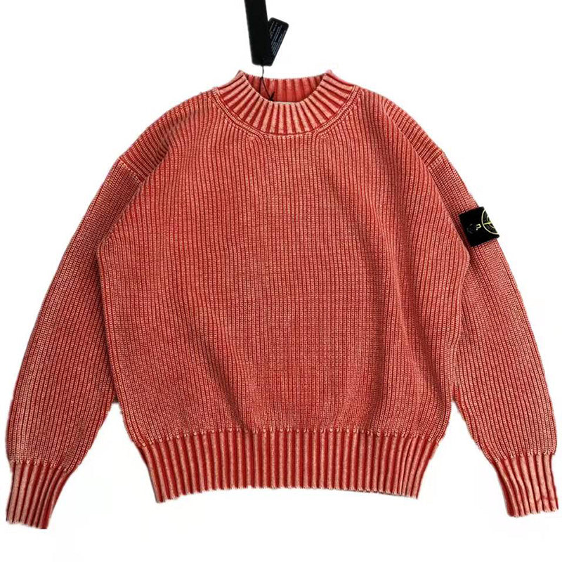 Heavy Industry Tie-Dye Pullover Round Neck Thickened Men's Sweater
