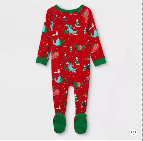 Christmas Printed Parent-child Long Sleeved Pajama Suit