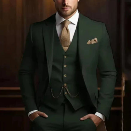 Men's High-grade Gentleman Temperament Slim Suit Three-piece Suit