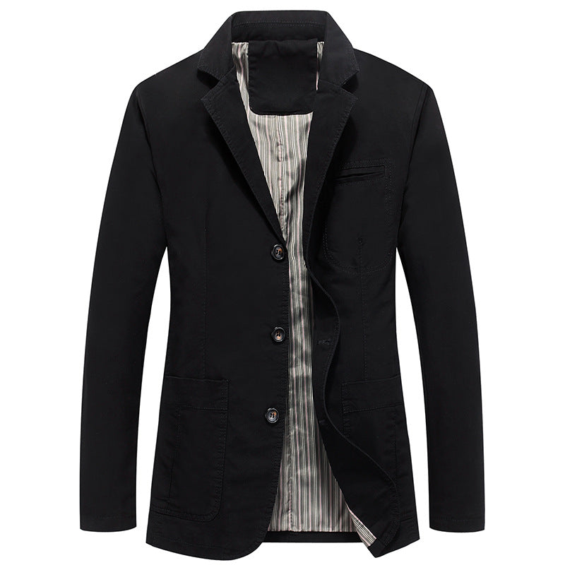 Loose Plus Size Suit Pure Cotton Washed Single-breasted Casual Jacket