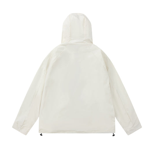 Outdoor Mechanical Style Autumn Thin Windproof Waterproof Zipper Hooded Jacket