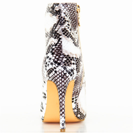 Hollow Fashion Pointed High-heeled Nightclub Leopard Print Stage Stiletto Fashion Shoes