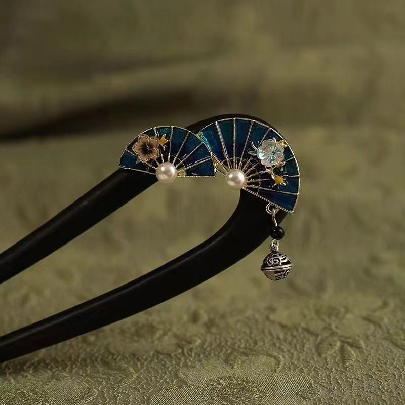Classical Enamel Butterfly Hairpin New Chinese Style U-shaped