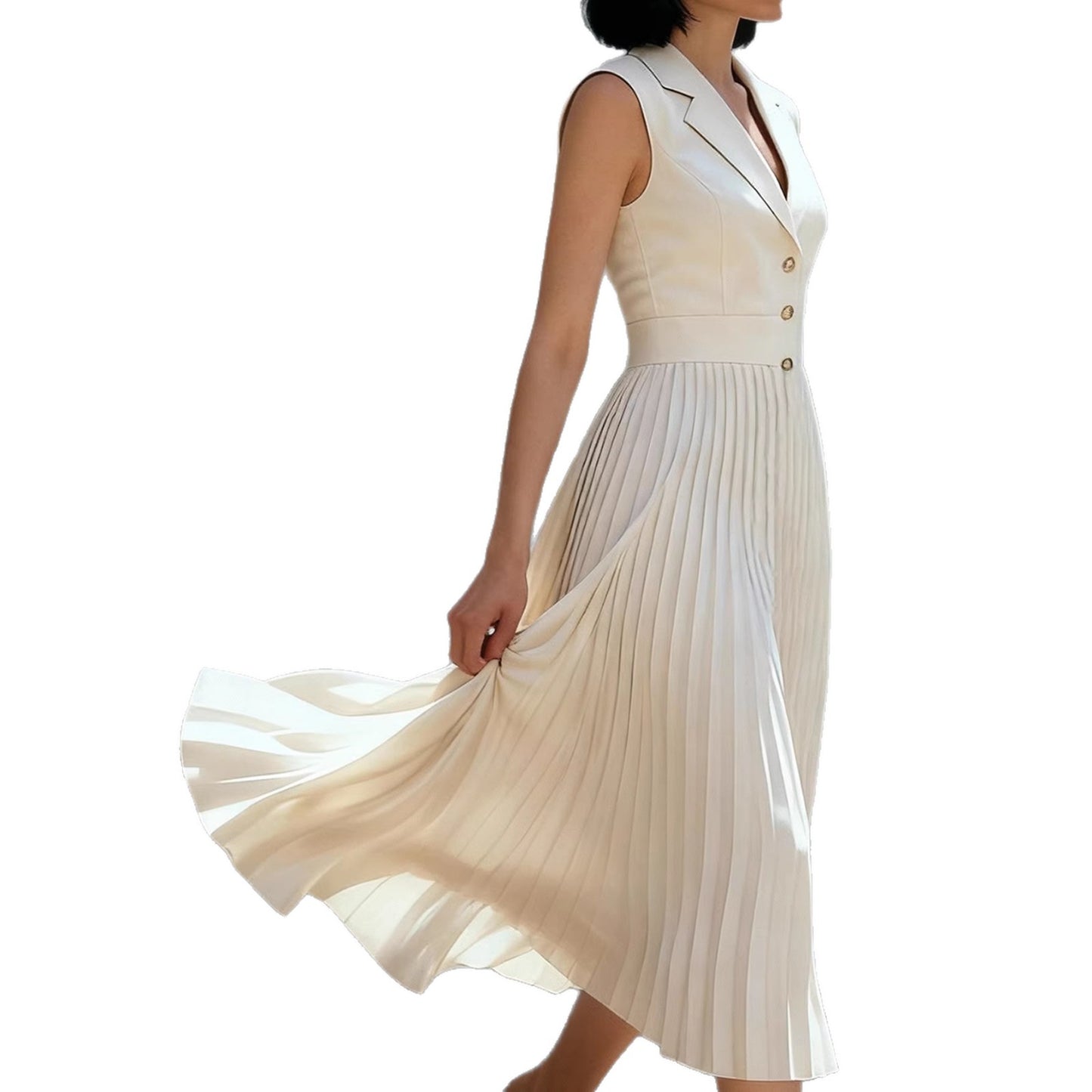 Sleeveless Elegant Commuter Long Dress