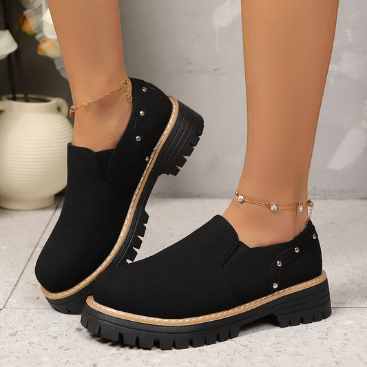 New Fallwinter Slip-on Casual Shoes With Rivets