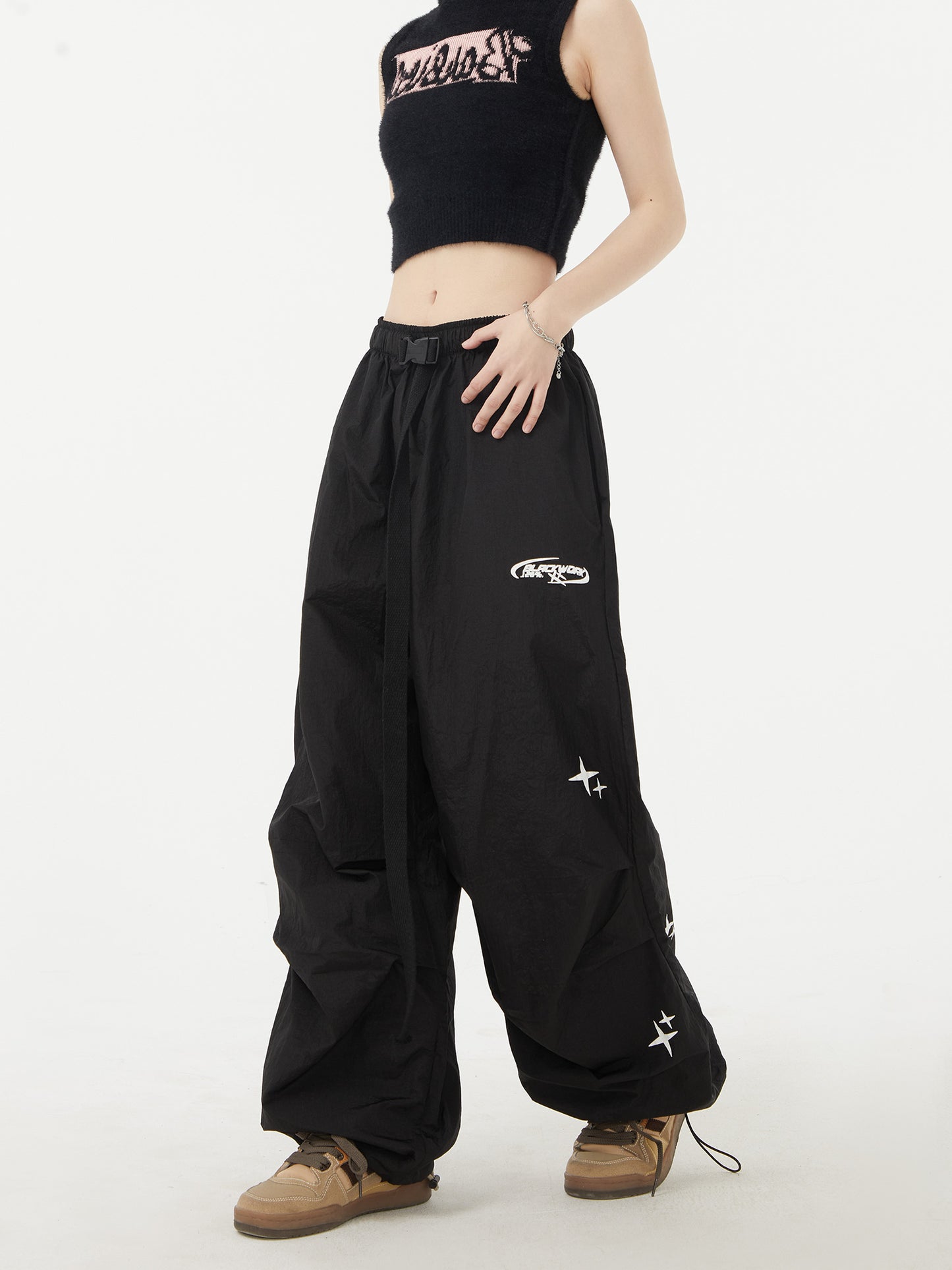 Loose Fitting And Quick Drying Retro Hip-hop Printed Waistband Casual Sports Pants