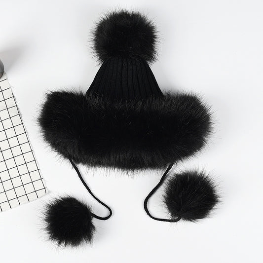Women's Temperament With A Hundred Plus Thickened Fur Ball Hat