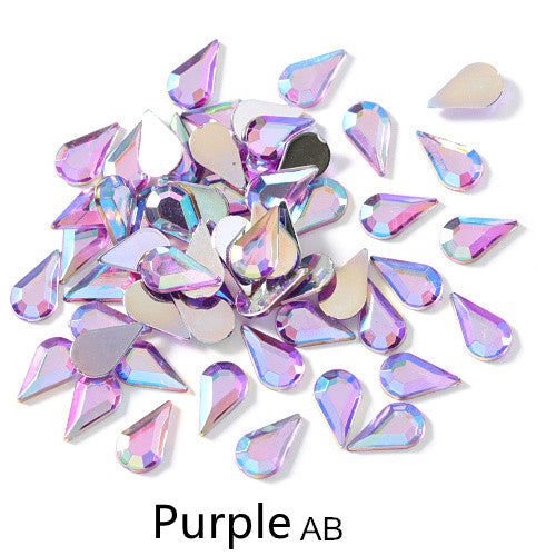 Water Drop Acrylic Flat Bottom Rhinestone DIY Nail Art Patch