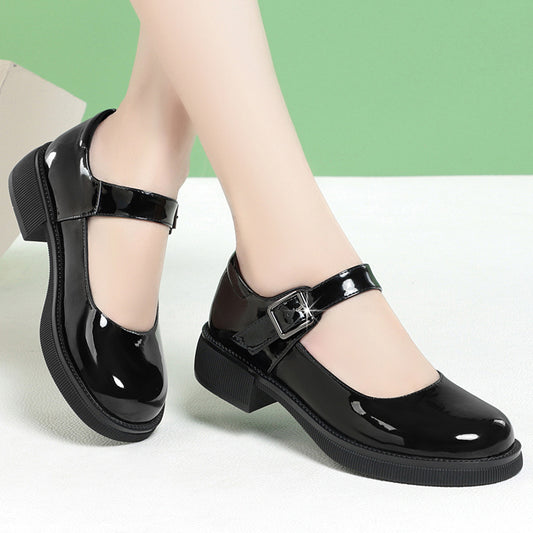 Round Head Fashion Soft Leather Comfortable Breathable Trendy
