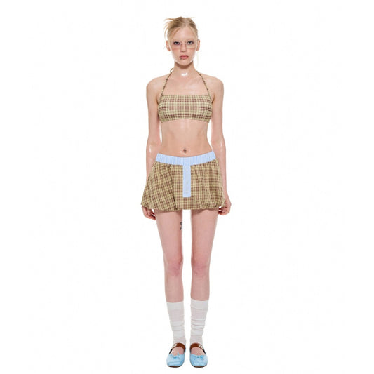 Retro Bloom-shaped Culotte Skirt Slimming Small-chest Spa Resort Swimsuit