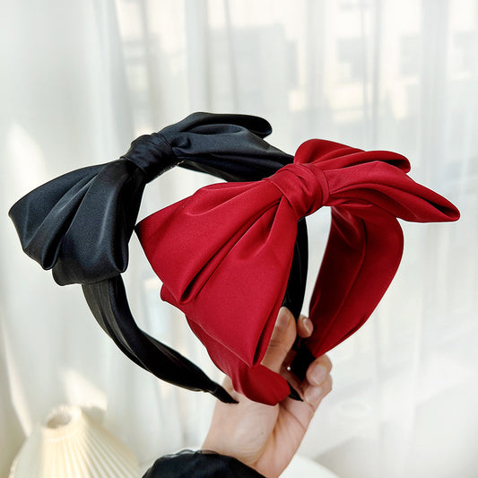 Bow Fashion Solid Color Fabric Craft Headband Hair Accessories