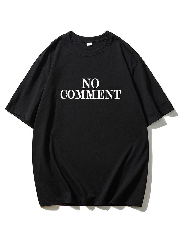Gothic Style Printed Round Neck Loose T-shirt Short Sleeve