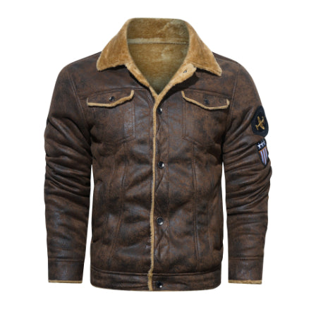 Single-Breasted Side Seam Slot Pocket Lapel Casual Faux Fur
