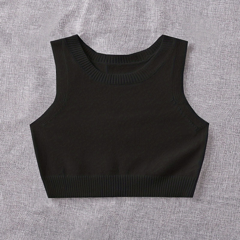 Slim Fit Sleeveless Short Knitted Camisole