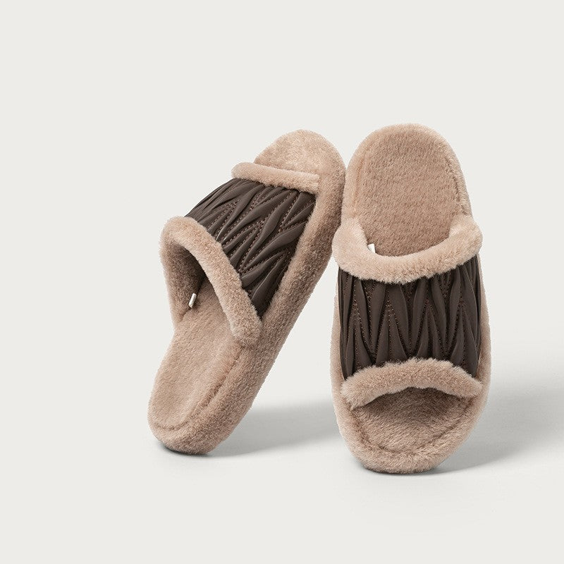 Hjemmesko til kvinder efterår og vinter – Fluffy hjemmesko til kontoret