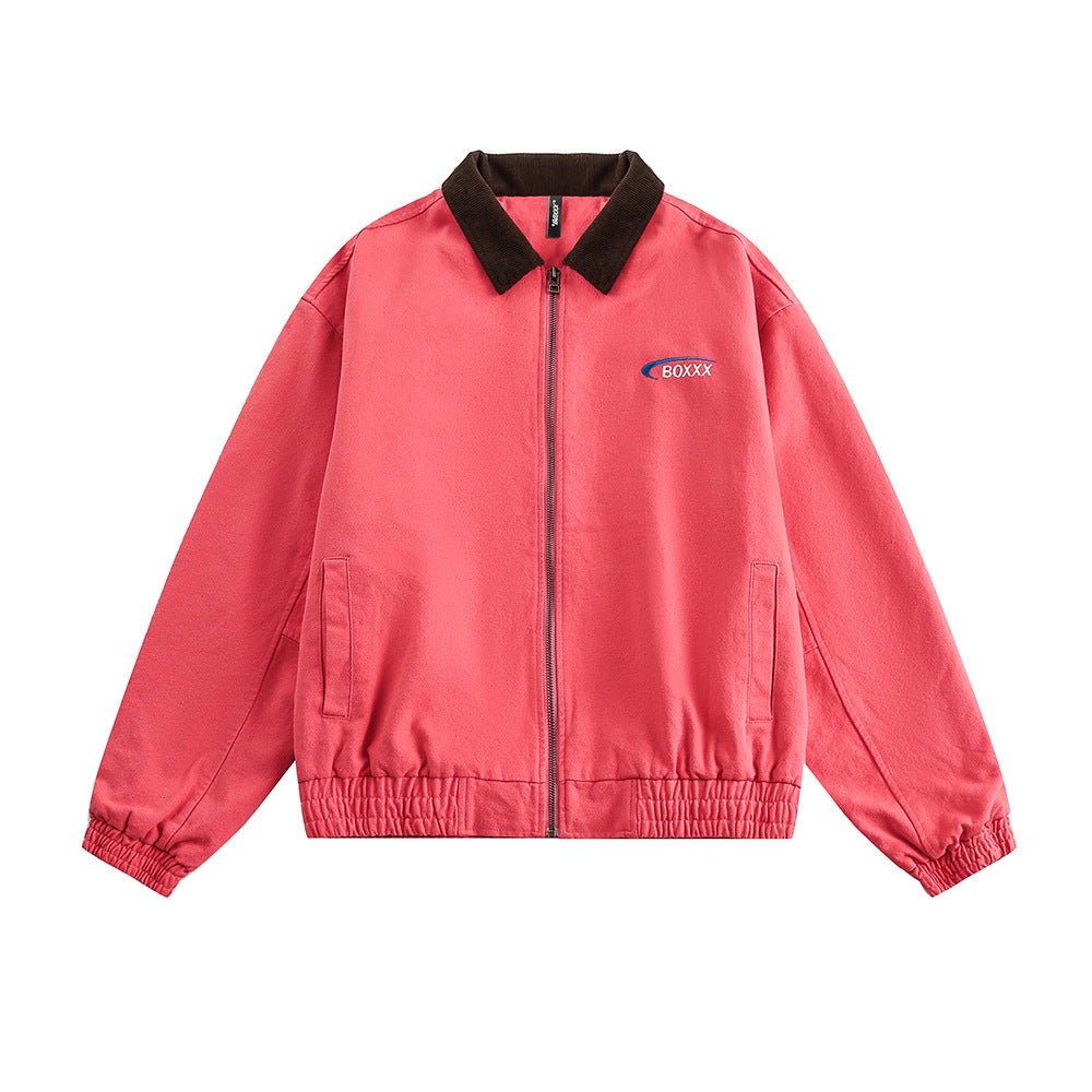 American Retro Alphabet Embroidered Baseball Uniform Jacket