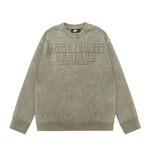 New Retro Brocade Sweater Thickened Knitting Sweater