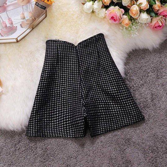 Women's Irregular Pearl High Waist Versatile Wide Leg Shorts