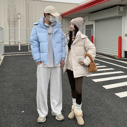 Short Cotton Jacket Women's Warm Hooded Windproof Cotton-padded Jacket