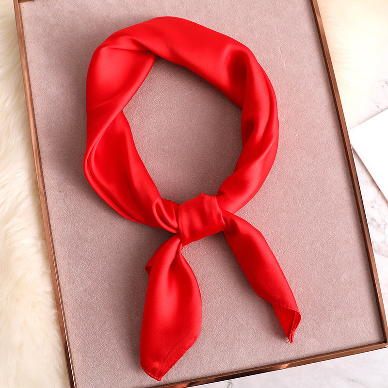 Women's Decorative Spring And Autumn All-match Solid Color Thin Silk Scarf