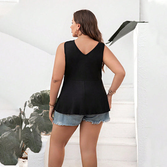 Simple And Versatile Casual V-neck Women's T-shirt