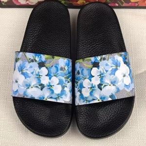 Womens Slippers Slide Sandals Floral Printing Rubber Flip-flops Shoes Red Green