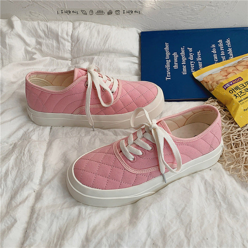 Flat-heeled Canvas Shoes Female Student's Small Fragrance Skin Color