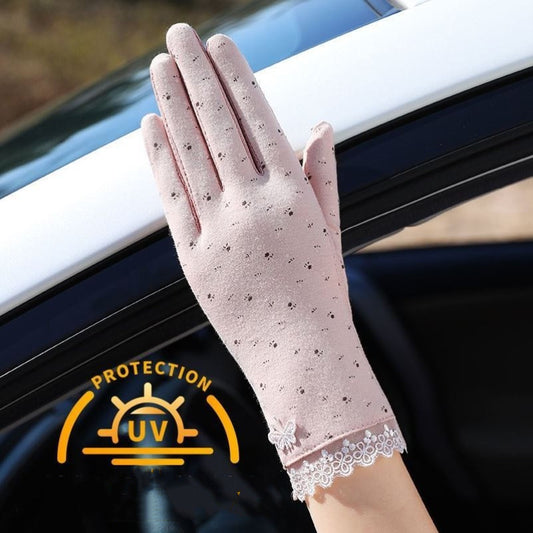 Ladies Summer UV Protection Ice Silk Thin Touch Screen Gloves