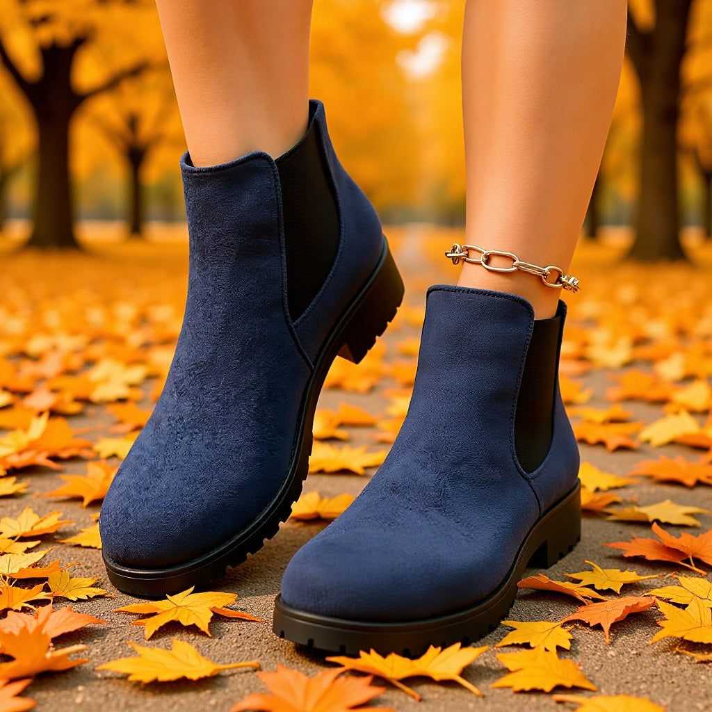 Women's Ankle Boots Suede Hight Increasing Martin Boots