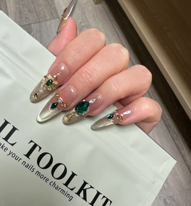 Women's Jade Manicure Ornament Material Package