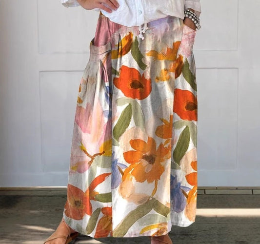 Uafhængig-site Casual Retro Blomsterferiekjole Elegant Pendlende Blomsternederdel Til Forår Og Sommer