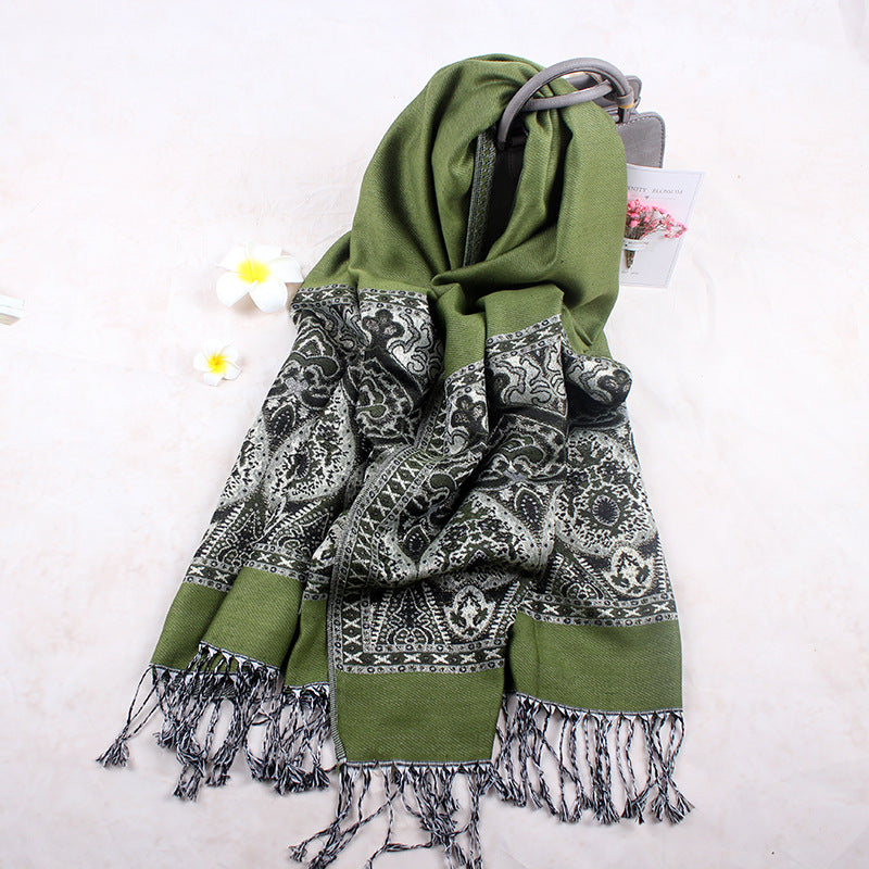 Cashew Jacquard Flower Air-conditioning Shawl Scarf