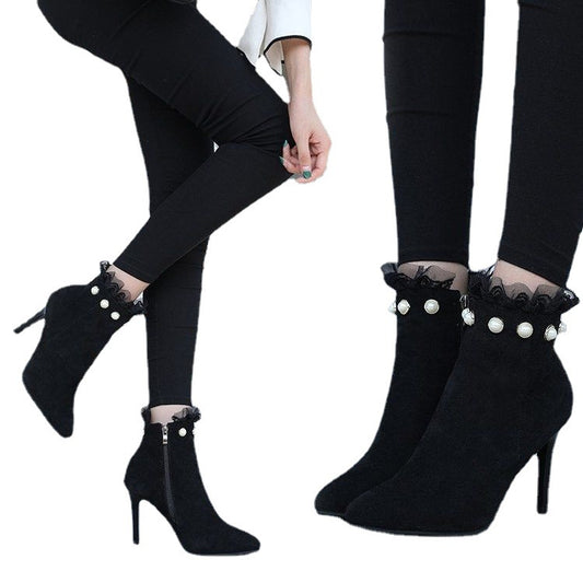 High Heeled Pointed Toe And All Match Warm Women's Shoes