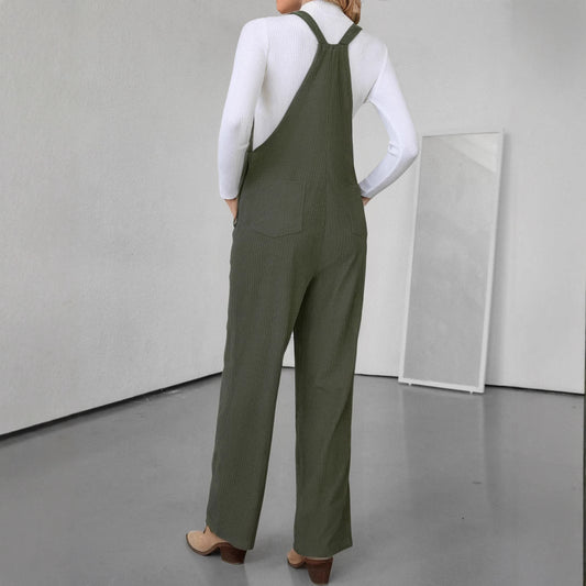Shoulder Strap Adjustable Corduroy Overalls Special Jumpsuit Loose Bodysuit