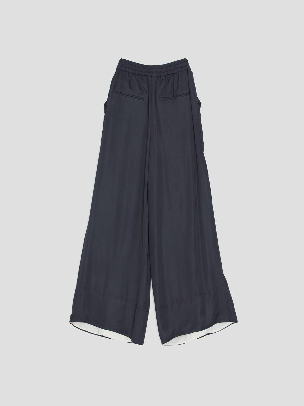 Loose Wide-leg Pants Women's Color Matching Silky Casual Trousers