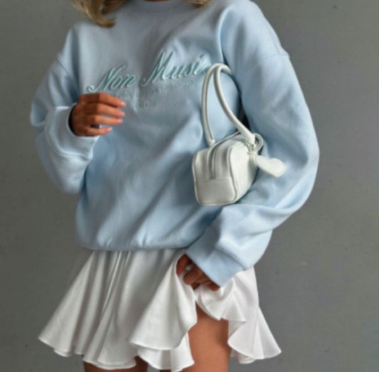 Stilfuld, personlig amerikansk retro-sweatshirt med et karakteristisk printdesign