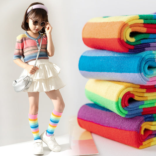 Rainbow Spring And Autumn Stockings Girls