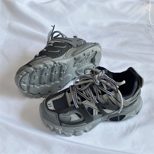 Mens Retro, Minimalist, Versatile Chunky-soled Sneakers