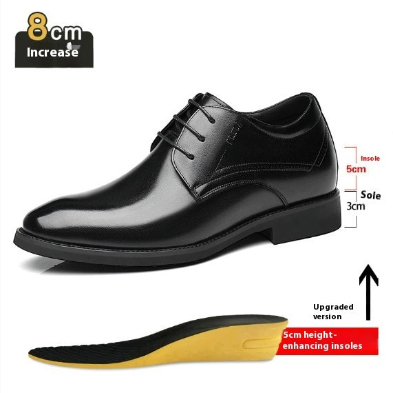 Business Formal Wear Genuine Leather Breathable Increased Men's Shoes