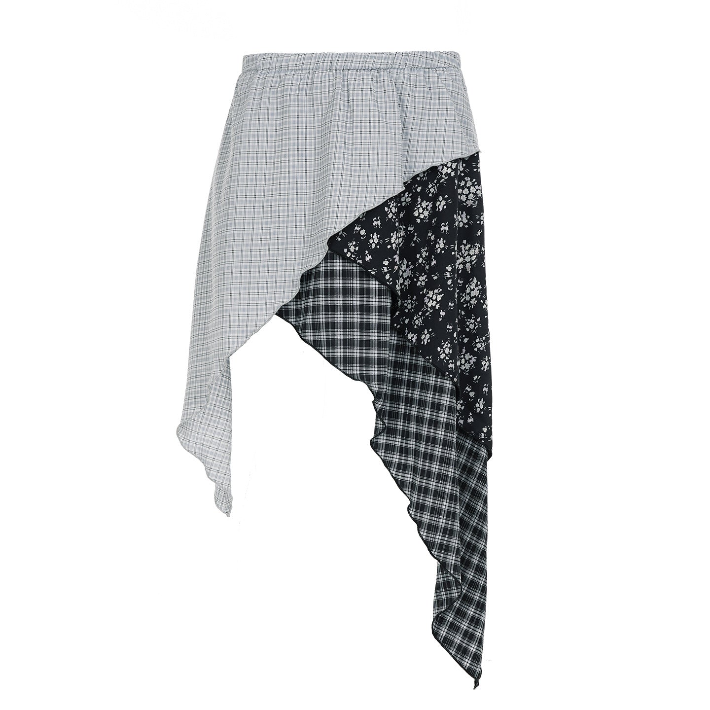 Niche Affald Jord Vind Gade Uregelmæssig Plaid Blomster Slankenede Nederdel