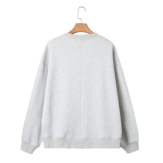 Loose Round Neck Drop-shoulder Long-sleeve Sweater