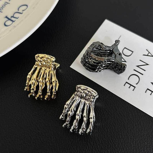 Metal Skeleton Skeleton Hand Small Jaw Clip Female Exaggerated Hair Accessory For Ponytail