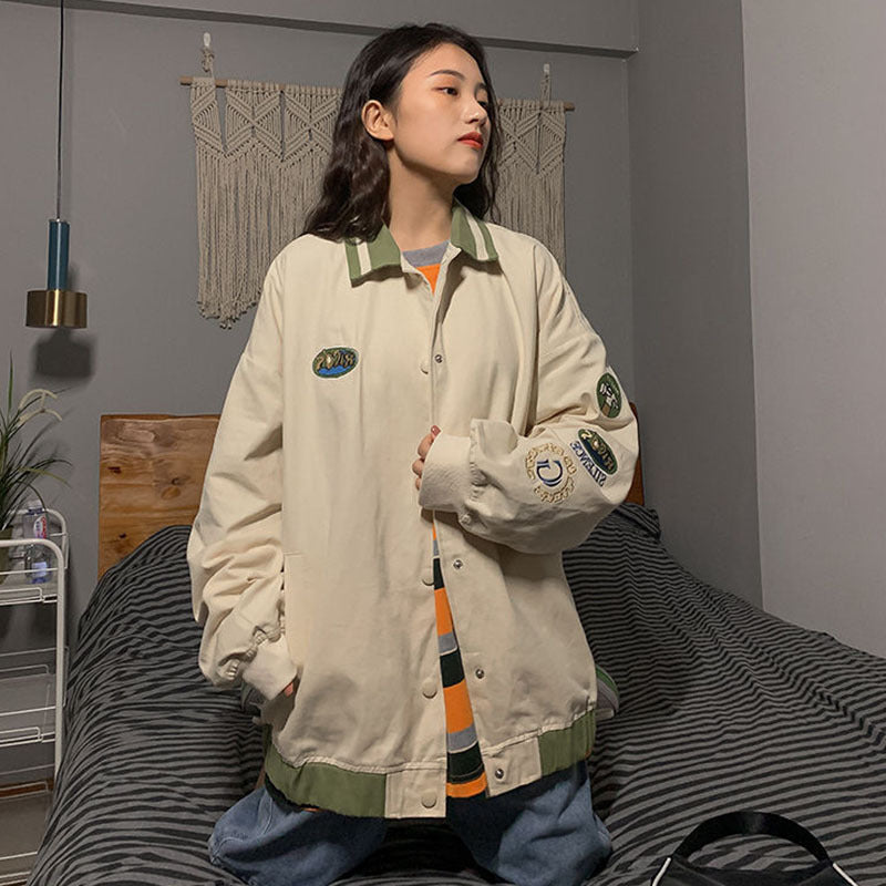 Fashion Loose Couple Outfit Baseball Uniform
