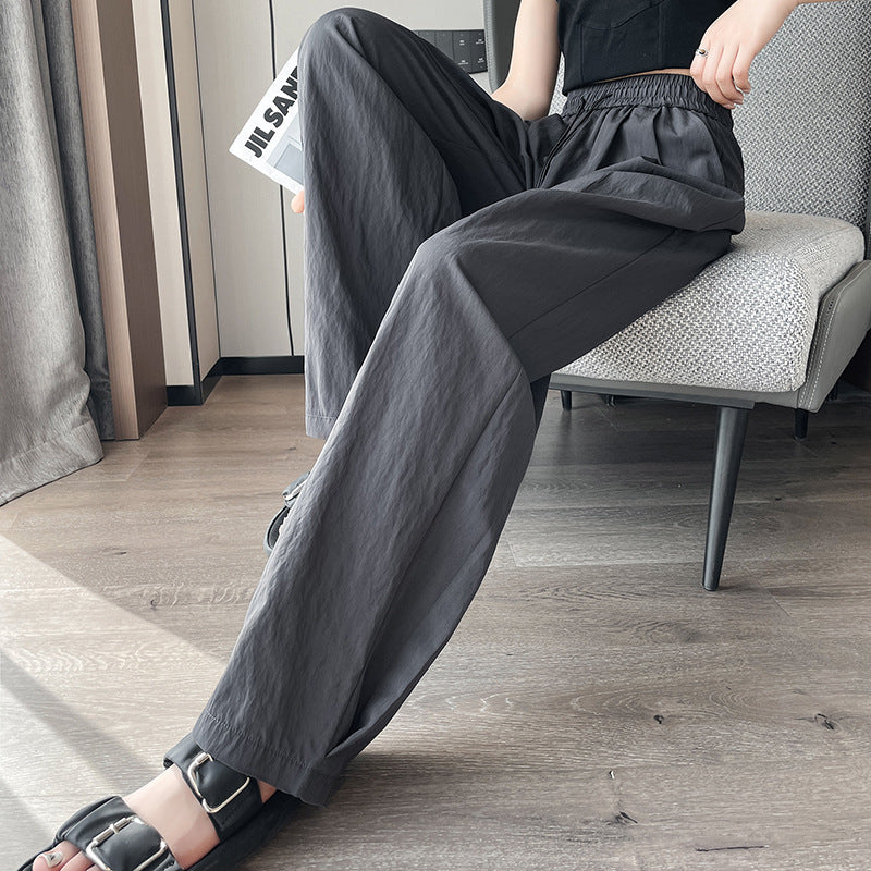 Thin Draping Lazy High Waist Wide Leg Pants