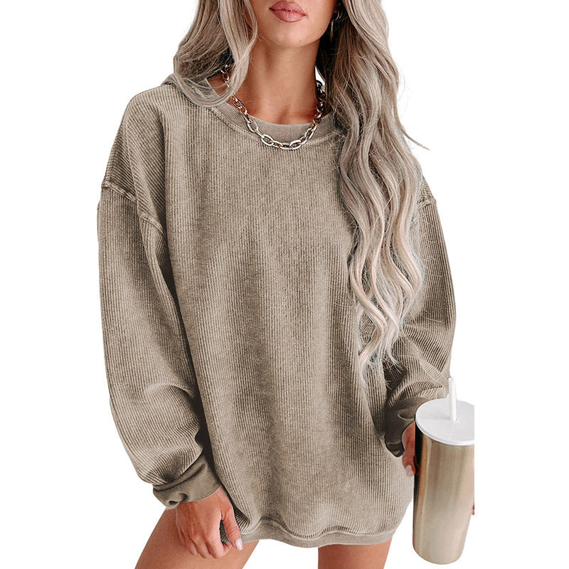 European And American Leisure Style Oversize Solid Color Pullover
