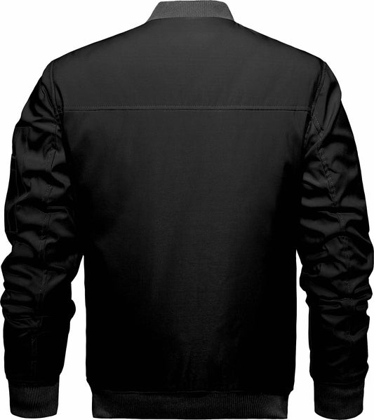 Men's Winter Bomber Jacket, Baseball Jacket Outwear, Thickened Warm Flight Jacket With Ribbed Cuffs, Windproof Casual Coat