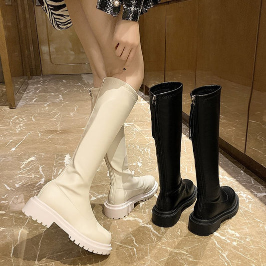 Korean Version Of The New Velvet Heightened Knight Boots
