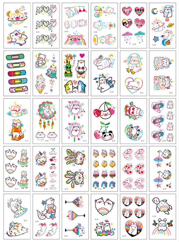 Bracelet Colorful Line Smiley Face Tattoo Stickers