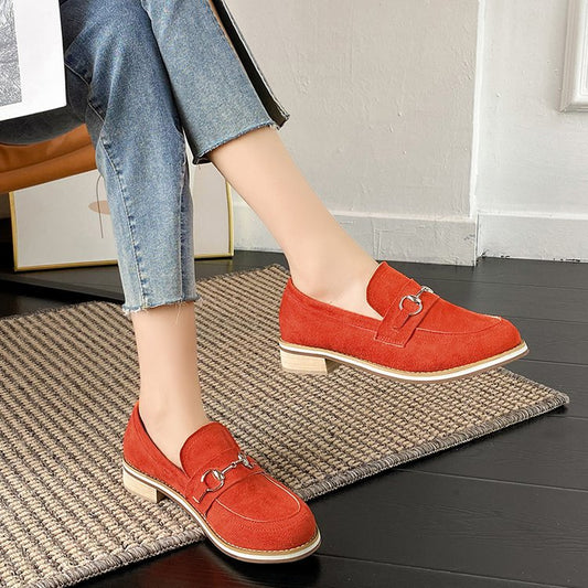 Koreansk-inspirerede lave slip-on sko med rund snude til kvinder